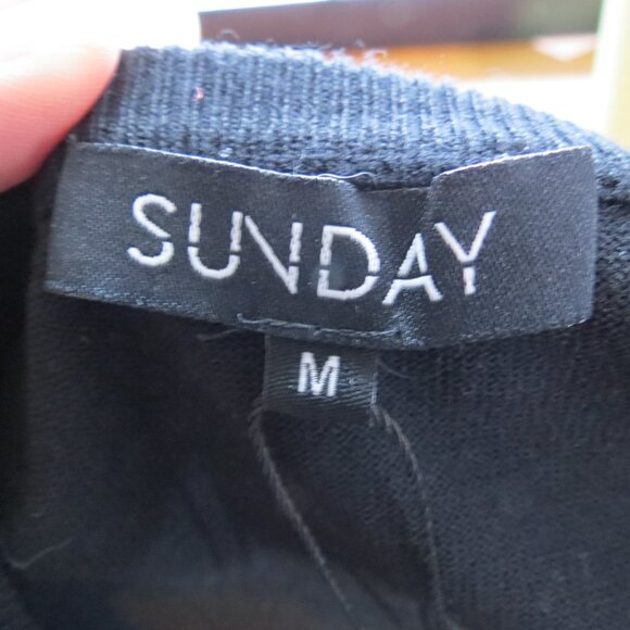 NWT Sunday Black Long Sleeve Pullover Sweater Smooth Knit Size Medium - Picture 9 of 12